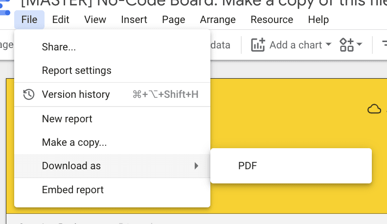 Export your report as a PDF